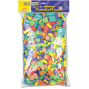 Wonderfoam Shapes Classroom Pack, Assorted Shapes/Colors, 5000 Pieces/Pack