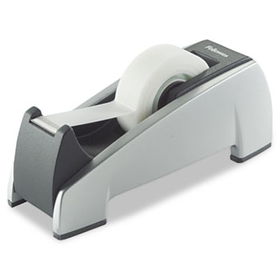 Office Suites Desktop Tape Dispenser, 1"" Core, Plastic, Heavy Base, Black/Silverfellowes 