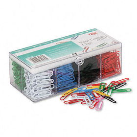 ACCO 9839960 - Paper Clips/Organizer Box, Nylon Ctd Wire, No. 1, Asst. Colors, 800/Boxacco 