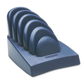 InSight Priority Puck Five-Slot Desktop Copyholder, Plastic, Dark Blue/Graykensington 