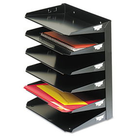 Steelmaster Multi-Tier Horizontal Letter Organizers, Six Tier, Steel, Blacksteelmaster 