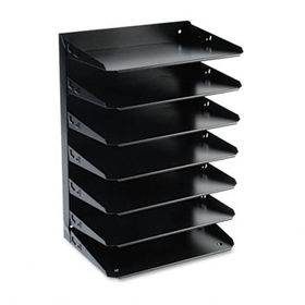 Steelmaster Multi-Tier Horizontal Letter Organizers, Seven Tier, Steel, Blacksteelmaster 