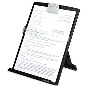 Fold-Flat Freestanding Desktop Copyholder, Plastic, 150 Sheet Capacity, Blackfold 