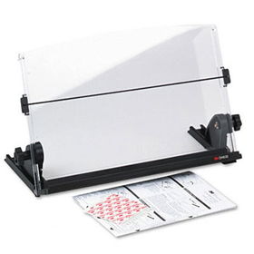 In-Line Adjustable Desktop Copyholder, Plastic, 150 Sheet Capacity, Black/Clearline 