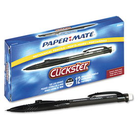 Clickster Mechanical Pencil, 0.5 mm, Smoke Barrel, Dozen, Refillablepaper 