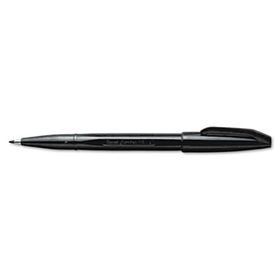 Sign Pen Porous Point Capped Water-Based Pen, Black Ink, Fine, Dozenpentel 