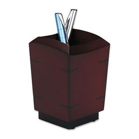 Executive Woodline II Pencil Cup, 3 1/4 x 3 1/4 x 4 5/8, Mahogany