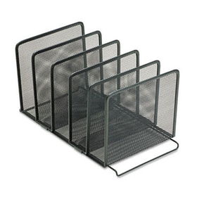 Mesh Stacking Sorter, Five Sections, Metal, 8 1/2w x 14 1/4d x 7 1/2h, Blackrolodex 