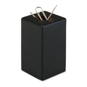 Wood Tones Paper Clip Holder, Wood, 2 1/8 x 2 1/8 x 3 1/2, Black