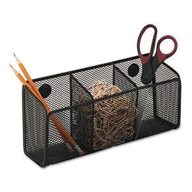 RolodexTM 62621 - Mesh Organizer, Wire, Magnetic Wall Storage Bin, 12w x 4d x 5h, Black