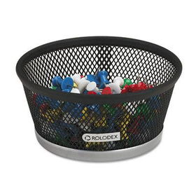 RolodexTM 82151 - Mesh Paper Clip Dish, Metal, 4 1/2w x 4 1/2d x 2h, Black/Silverrolodextm 