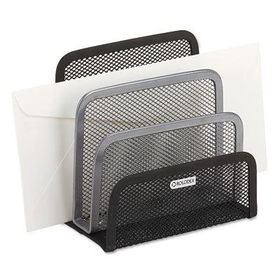 RolodexTM 82407 - Sorter, Three Sections, Mesh, 3 1/4w x 5 1/8d x 5 5/8h, Black/Silver