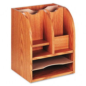 Radius Front Corner Organizer, Eight Sections, 13 1/4 x 11 x 16 1/2, Oak