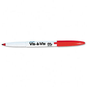 Vis--Vis Wet-Erase Marker, Fine Point, Red, Dozenexpo 