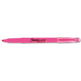 Accent Pocket Style Highlighter, Chisel Tip, Fluorescent Pink, 1 Dozensharpie 