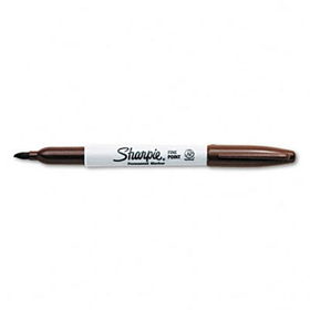 Sharpie 30007 - Permanent Marker, Fine Point, Brown, Dozensharpie 