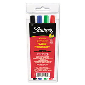 Permanent Markers, Ultra Fine Point, Assorted, 4/Setsharpie 