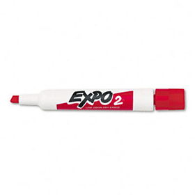 Low Odor Dry Erase Marker, Chisel Tip, Red, Dozenexpo 