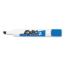 Low Odor Dry Erase Marker, Chisel Tip, Blue, Dozenexpo 