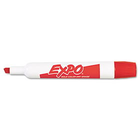 Dry Erase Marker, Chisel Tip, Red, Dozenexpo 