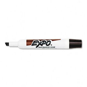 Dry Erase Marker, Chisel Tip, Brown, Dozenexpo 