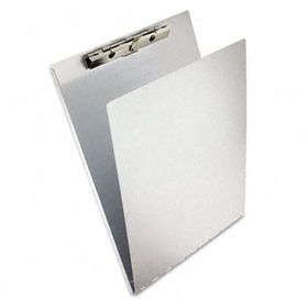 Aluminum Clipboard w/Writing Plate, 3/8"" Capacity, Holds 8-1/2w x 12h, Silversaunders 