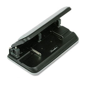 32-Sheet Easy Touch Three- to Seven-Hole Punch, 9/32"" Holes, Black/Grayswingline 