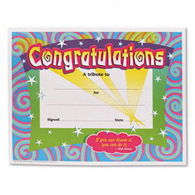 Congratulations Certificates, 8-1/2 x 11, White Border, 30/Packtrend 