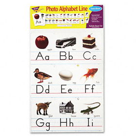 TREND T721 - Manuscript Photo Alphabet Bulletin Board Set, Zaner-Bloser Style, 14trend 