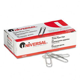 Nonskid Paper Clips, Wire, Jumbo, Silver, 100/Box, 10 Boxes/Packuniversal 