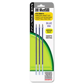 H-Refills for Jimnie Clip Retractable Ballpoint, Medium, Blue, 3/Packzebra 