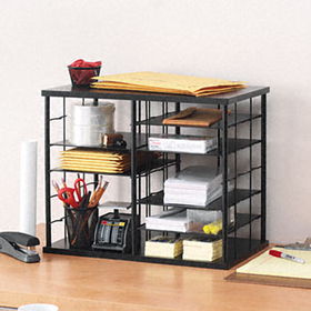 12-Slot Organizer, MDF, Desktop Sorter, 21 x 11 3/4 x 16, Blackrubbermaid 