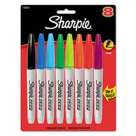 Sharpie 1738522 - Grip Permanent Markers, Assorted, 8/Setsharpie 