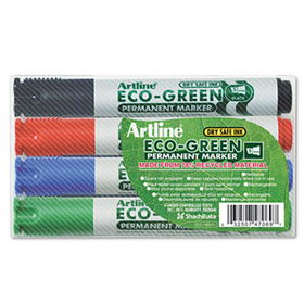 Artline 47069 - ECO-Green Permanent Marker, 4/Packartline 