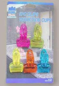 5 Pack Clips W/Suction Cups Case Pack 72clips 