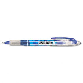 Liquid Flair Porous Point Stick Pen, Blue Ink, Extra Fine, Dozen