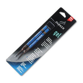 Refill for Gel Ink Roller Ball Pens, Medium, Blue Ink, 2/Packparker 