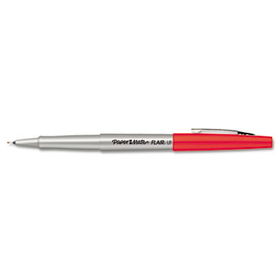 Flair Porous Point Stick Free-Flowing Liquid Pen, Red Ink, Ultra Fine, Dozenpaper 