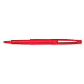 Point Guard Flair Porous Point Stick Pen, Red Ink, Medium, Dozen