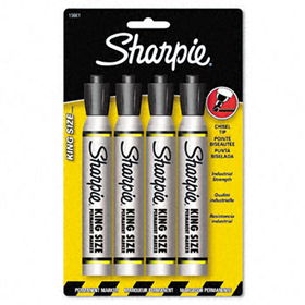 King Size Permanent Markers, Black, 4/Packsharpie 