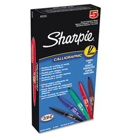 Sharpie 40050SH - Calligraphic Marker Pen Starter Set, Assorted Ink, Medium, 5 per Packsharpie 