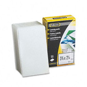 Laminating Pouches, 5 mil, 2 1/4 x 3 3/4, Business Card, 100/Packfellowes 