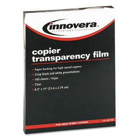 Innovera 65118 - Copier Transparency Film, Paper Backing Sheet, Letter, Clear, 100/Boxinnovera 