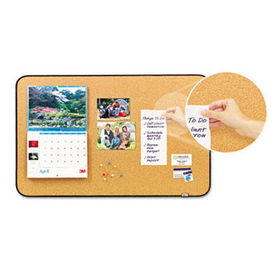 Sticky Cork Self-Stick Bulletin Board, 36 x 22, Natural, Black Frame