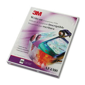 3M AF4300 - Write-On Transparency Film, Letter, Clear, 100/Box