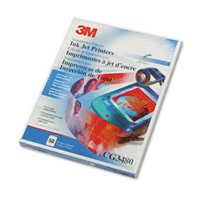 3M CG3480 - Inkjet Transparency Film, Letter, Clear, 50/Box