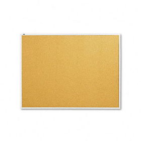 Cork Bulletin Board, Natural Cork/Fiberboard, 48 x 36, Aluminum Framequartet 