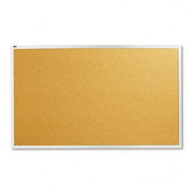 Cork Bulletin Board, Natural Cork/Fiberboard, 60 x 36, Aluminum Framequartet 