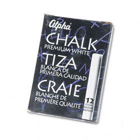 Alpha Nontoxic Low Dust Chalk, White, 12 Sticks/Packquartet 