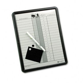 Employee In/Out Board, Porcelain, 11 x 14, Gray, Black Aluminum Framequartet 